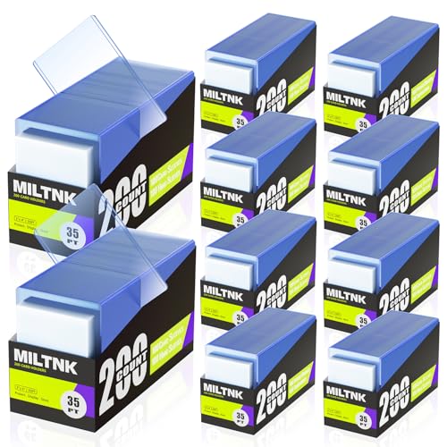 2000 Card Sleeves Hard Plastic, Baseball Top Card Holder, Trading Cards Cases Protectors for Sports Football PKM TCG MTG Game Cards (1000 Hard Sleeve + 1000 Soft Sleeve) - size: 1000 Hard Sleeves + 1000 Soft Sleeves