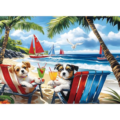 300 Piece Jigsaw Puzzle for Adults, Kids, and Seniors – Cute Dogs Puzzle, Large Pieces, Eco-Friendly Recycled Cardboard, Perfect Family Activity and Gift Idea (20.5 x 15 in)