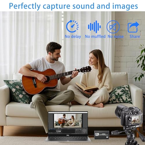 Video Capture Card,USB 3.0 Audio Video Capture Card 4K HDMI Loop-Out, Full HD1080P 60FPS/2K 30FPS Video Game Capture for Streaming Works for Xbox/PS5/Switch/Camera/PC/OBS/Nintendo Switch(Black)