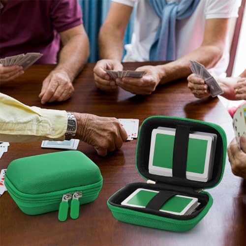 Sanwuta 2 Pcs Travel Card Games Case Playing Card Case EVA Hard Protective Storage Carrying Bag for Classic Playing Box Not Including Cards (Green) - color: Green