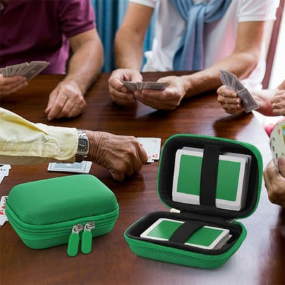 Sanwuta 2 Pcs Travel Card Games Case Playing Card Case EVA Hard Protective Storage Carrying Bag for Classic Playing Box Not Including Cards (Green) - color: Green