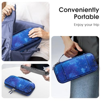 FINTIE Carrying Case for Nintendo Switch 2 (2025), Shockproof Hard Shell Switch 2 Case, Protective Cover Travel Bag with 19 Game Card & 2 Micro SD Card Slots & Inner Pocket, Starry Sky - color: starry sky