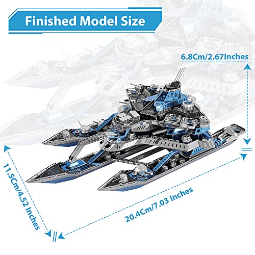 Microworld 3D Metal Puzzle, Military Leader Battleship No.1 Metal Model Kit, Great Challenge 3D Puzzles for Adults, DIY Brain Teaser Assembly Puzzle for Gift - 198 Pieces - color: Battleship No.1