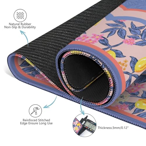 Purple Mahjong Mat for Table, 31.5 * 31.5in Anti Slip Mahjong Table Cloth, Noise Reduction, Neoprene Mah jongg Mat with Carrying Bag & 3 Dices, Poker Board Tile Games Mats, Lemon Tree 2 - color: Lemon Tree2