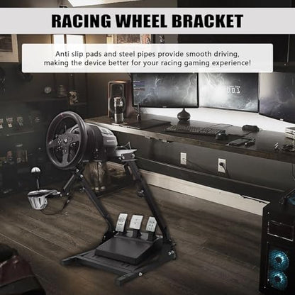 Hopky Racing Wheel Stand, Adjustable & Foldable Steering Wheel for Logitech G920 G29 G25,G27 Gaming Steering Wheel Stand, Pedals & Wheel Not Included