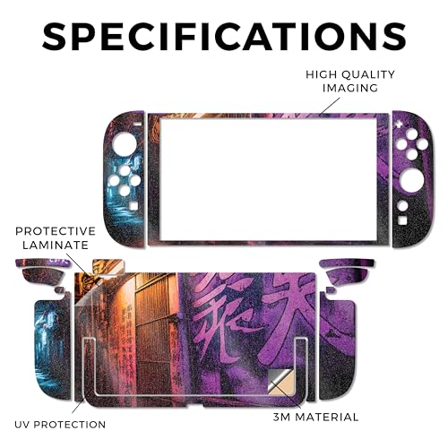 Glossy Glitter Gaming Skin Compatible with Nintendo Switch 2 Console Only - Neon Alley - Premium 3M Vinyl Protective Wrap Decal Cover - Easy to Apply | Crafted in The USA by MightySkins - color: Neon Alley, size: Switch 2 Console Skin Only, style: Glossy