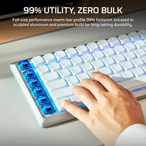 Corsair Vanguard AIR 99 Wireless RGB Gaming Keyboard – US QWERTY – White | 99% Layout, Low-Profile, Optical-Mechanical, OPX Switches, 8000Hz, Stream Deck Integration, Flashtap SOCD - color: White
