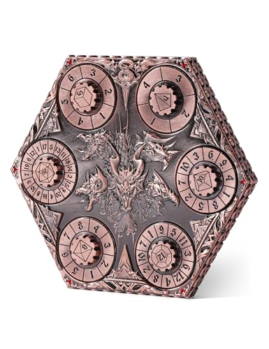 D&D Dice Set,7PCS Metal Dice for Dungeons and Dragons,Mini Dice Set with Pocket Watch Case,Role Playing Board Games Accessories (Dragon, Copper-S) - color: S-copper, style: Dragon