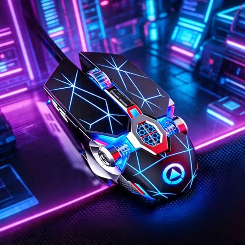 Professional Gaming Wired Silent Mouse, Water Cooled Light, 3200 DPI, Ergonomic Design Game Mouse Compatible with PC, Plug & Play