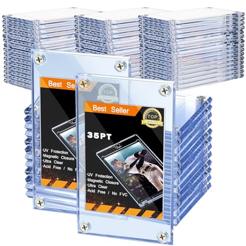 50 Pieces Acrylic Card Holder Screw Trading Card Protector 35 PT Clear Protectors for Baseball Football Sports Game Cards Storage and Display