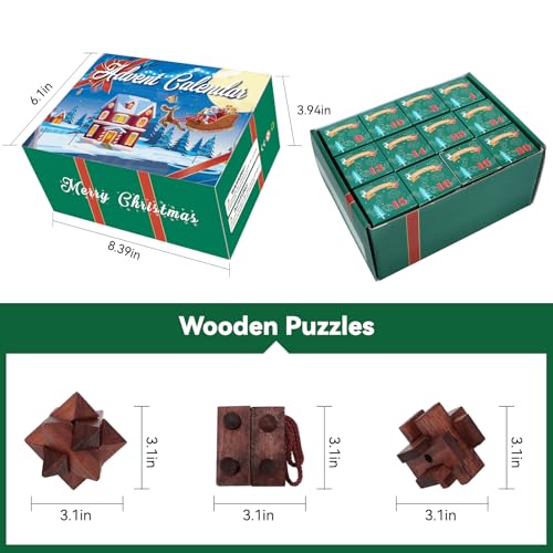24 Pcs Brain Teaser Puzzles for Adults Teens - Wooden Puzzles 3D Puzzle Game Toys for Adults Teens - Unlock Interlocking Puzzle Adult IQ Education Smart Toys