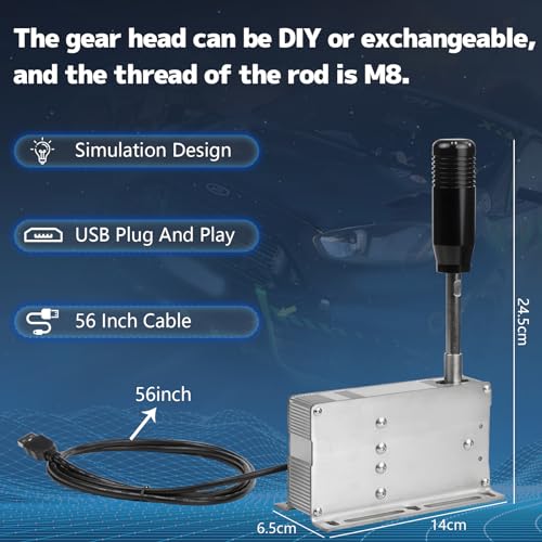 YESHMA USB Sequential Shifter For PC Windows Sequential Shifter Sim Racing Compatible With Logitech G25 G27 G29 G920 T300 T500 Sim Racing Wheel