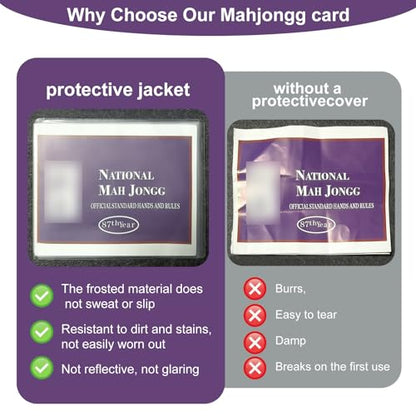 Mahjong Card Cover 2025 Protective Matte Finish Mahjong Card Holder Clear Plastic Sleeves Anti Reflective, Stain, Tearing Standard 6.12 x 4.75 4 Packs