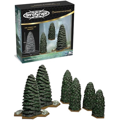 Renegade Game Studios HeroScape Forests of Valhalla - 6 Evergreen Trees | Hex-Based Terrain Expansion for Strategy Miniatures, Strategic Foliage Scenery, Tactical Ambush & Line of Sight Blocking