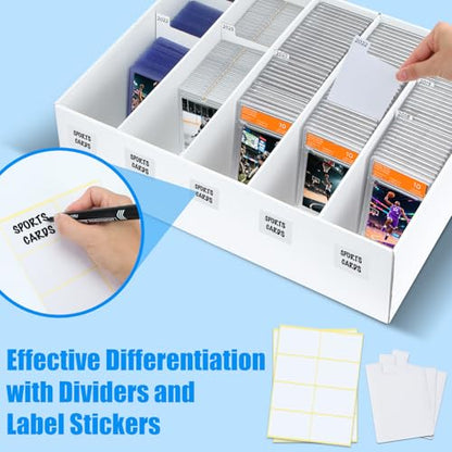 3 Pack Trading Card Storage Box - 5 Rows Graded Card Case holds 220 PSA Slab Cards, Cardboard Holder Organizer Boxes with Dividers for Sport Cards