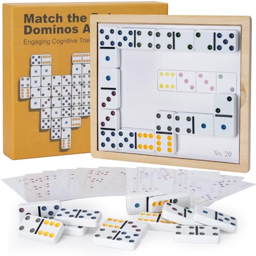 Match The Dots Dominos Memory Game for Seniors, Wooden Board Kit | Dementia activities, Memory Games & Cognitive Training, Elderly Therapy Products, Templates & Storage Bag