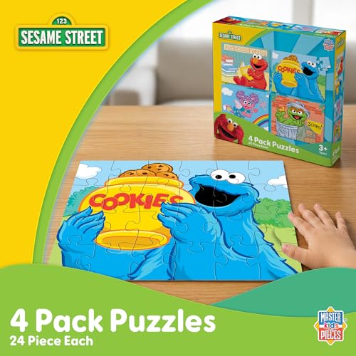 MasterPieces Puzzle Set - 4-Pack 24 Piece Jigsaw Puzzle for Kids - Sesame Street 4-Pack - 8"x10" - style: Sesame Street