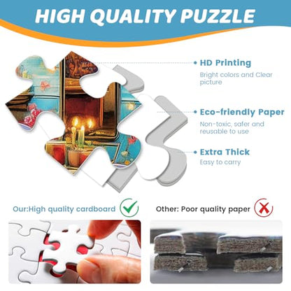 300 Pieces Puzzles for Adults | Camper Cat Jigsaw Puzzles | Large 300 Piece Puzzle for Children Adults Seniors | Sturdy,Safe | Engaging & Educational Toys Great Gift for Boys Girls 20.5 x 15 in - style: Outdoor Camper Cat