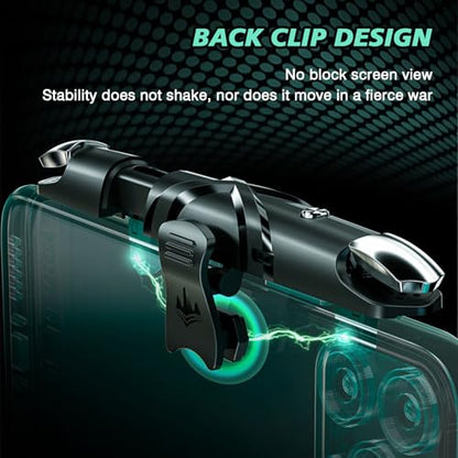 EasEasy Phone Game Trigger for iOS/Android, Mobile Gamepad Controller Compatible for PUBG/Knives Out/Call of Duty, Sensitive Aim & Shoot PUBG Trigger with Gaming Finger Sleeves