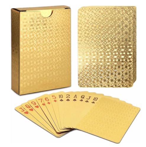 Gold Diamond Playing Cards - Durable and Waterproof, Perfect for Magic, Poker, Parties, and Special Occasions. Ideal for Memorable Gifts. (1 Deck) - style: STANDARD GOLD