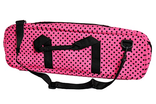 The House of Staunton Deluxe Chess Bag - by US Chess Federation - color: Pink / Black Polka Dot