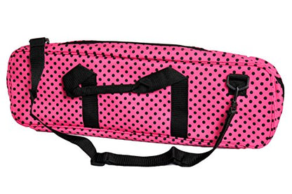 The House of Staunton Deluxe Chess Bag - by US Chess Federation - color: Pink / Black Polka Dot