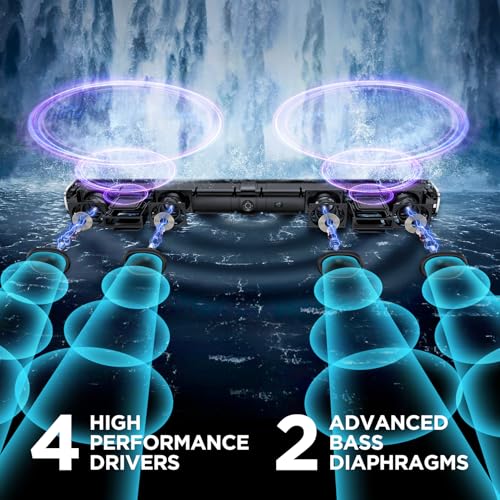 Sound Bar for Smart TV, 80W Soundbar with Bluetooth/ARC/Opt/AUX Connect, Auto Volume Boost, 3 Equalizer Modes, 2 in 1 Detachable Soundbar for TV/PC/Gaming/Projectors - color: Silver