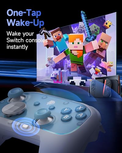 EasySMX S10 Switch 2 Controller-One Key Wake-up, Switch 2 Pro Controller with 6 Axis Gyro, NFC Function, TMR Anti-Drift Joystick, HD Rumble, Swappable D-Pad & Faceplate - color: white