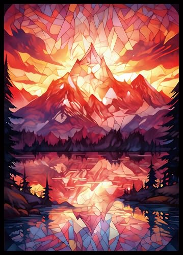 MTG Card Sleeves - Moutain Ultra Clear Front & Matte Finish Back, 100 Count Standard Size Matte Art Sleeve for Magic The Gathering