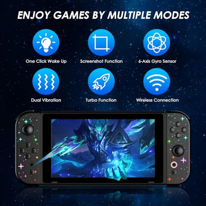 AFMVV Replacement for Switch Controller, Left Right Wireless Controller Compatible with Nintendo Switch/OLED/Lite,with 6-Axis Gyro, Vibration, Motion Control, Wake-up, Screenshot