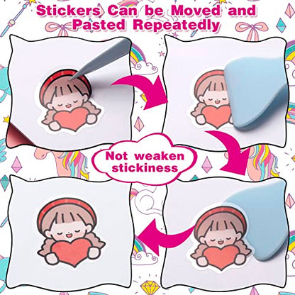 SUNEZLGO Reusable Sticker Album with Pockets, 100 Sheets, Blank Sticker Book with Tweezer and Spatula (A6) - size: A6