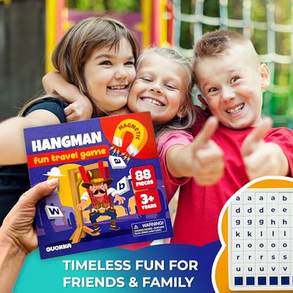 Magnetic Puzzles for Toddlers 3-5 - Kids Travel Toys for Boys and Girls | Magnet Hangman Game Kids Ages 4-8 - Travel, Road Trip, Plane, Car Ride - Magnetic Toddler Travel Toys - color: Hangman