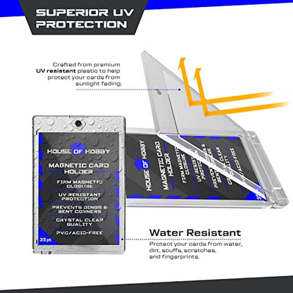 35pt Magnetic Card Holders, 10 Pack, Clear, Plastic, UV Resistant, Fits Card Protectors - size: 35pt Magnetic Card Holders (10pc)