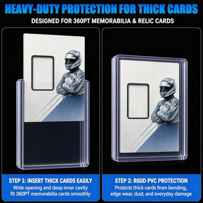 DEDC 20 Top Loader Thick Card Load Holder Storage for Trading Cards Sports Sleeves Hard Plastic 360 Point Protective Toploaders 3"x4" Rigid Memorabilia Collectibles - size: 360pt