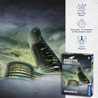 Adventure Games: Monochrome, Inc. - A Kosmos Game from Thames & Kosmos | Collaborative, Replayable Storytelling Gaming Experience for 1 to 4 Players Ages 16+