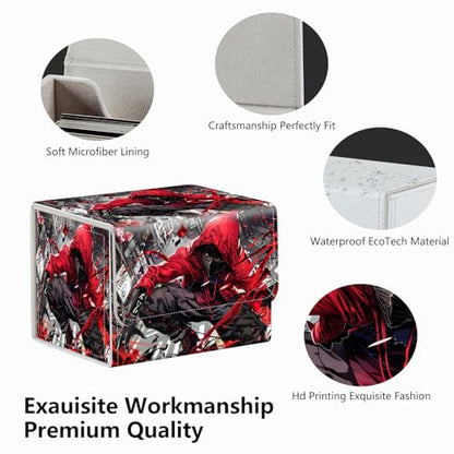 Strong Magnet MTG Demon Deck Box Playing Card Case Magic The Gathering Commander Deck Box Creative Pattern Trading Card Storage Box for Collectible Games, A Killer In The Red Hat - color: A Killer In The Red Hat