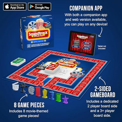 Soundtrack Trivia Movie Trivia Game for Adults | Name The Movie from a 15 Second Music Clip | Board Game for Adults, Kids, Ages 8+, 1 or More Players | Music Game with Companion App - style: Base Edition