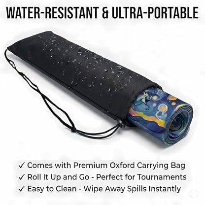 Ultimate TCG Battle Set: 24"x14" Stitched Fantasy Playmat, 16 Dice & Carry Bag – Non-Slip 2mm Rubber Card Game Mat for Trading Card Games (Starry Dragon, Classic Series) - color: Starry Dragon, size: CLASSIC SERIES