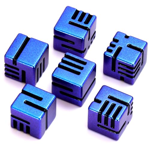FONVGOGO Line Metal D6 Dice 16mm, Die 6 Unique Dice Set Great for DND RPG Dungeons and Dragons (D6 Dazzle Black) - color: D6 Dazzle Black