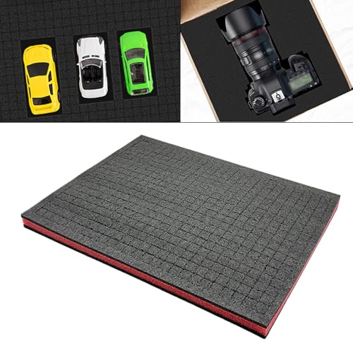 Toolboxes Foam Sponge Insert Game Box Board Cases Pre Cut Segments Customizable Drawer Padding Shock Absorbing Suitable for Camera Cases to, Black red Black 5CM - size: black red black 5CM