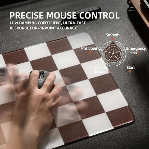 Glass Gaming Mouse Pad, XVX Professional Esport Tempered Glass Mouse Pad Ultra-Smooth Micro-Etched Surface for Top Speed and Control,Hard Mousepad（16.14 '' L × 12.20'' W - color: Khaki