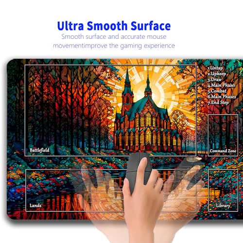 MTG Playmat, TCG Play Mat for OCG DND 24 x 14 inches Trading Card Inked Game Playmats with Storage Bag Smooth Rubber Surface Battle Game - color: Playmat 9