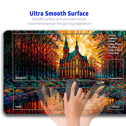 MTG Playmat, TCG Play Mat for OCG DND 24 x 14 inches Trading Card Inked Game Playmats with Storage Bag Smooth Rubber Surface Battle Game - color: Playmat 9