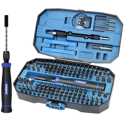 STREBITO Precision Screwdriver Set 153 in 1 Small Magnetic Screwdriver Set | Electronics Screwdriver Set Mini Repair Tool Kit for RC, Computer, PC, Laptop, iphone, Macbook, PS5, Xbox, Jewelers, Glasses - color: Blue