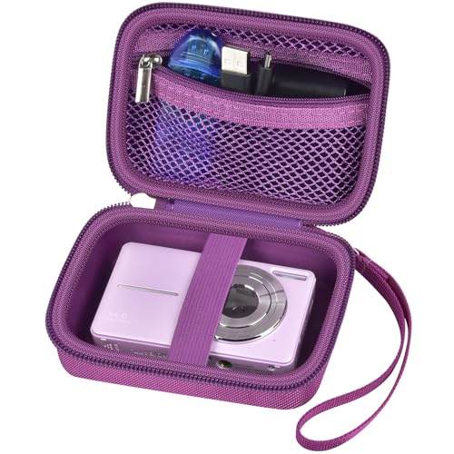 Case Compatible with CAMKORY Digital Camera/for VAHOIALD FHD 1080P Digital Point and Shoot/for Kodak PIXPRO FZ55/ FZ45 16MP Vlogging/for IWEUKJLO, Holder for SD Card More- Dark Purple (Box Only) - color: Dark Purple