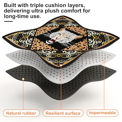 3tyto Mahjong Mat, 31.5x31.5 Inches Black Panther Game Table Cover | Non-Slip, Waterproof, Foldable, Carrying Bag & Mahjong Rules Cards Included
