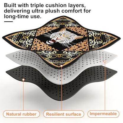 3tyto Mahjong Mat, 31.5x31.5 Inches Black Panther Game Table Cover | Non-Slip, Waterproof, Foldable, Carrying Bag & Mahjong Rules Cards Included