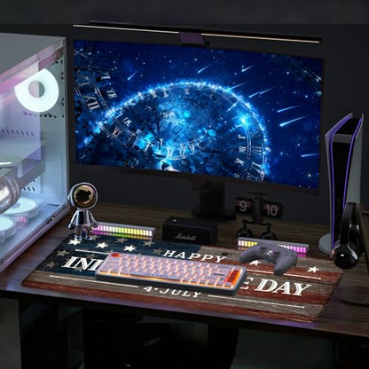 Mouse Pad, Large Anti-Slip with Stitched Edges Desk Mat Desktop Laptop Computer Desk Keyboard Mat,Table Protector Blotter Mat (National Flag, 31.5" x 11.8") - color: National Flag, size: 31.5" x 11.8"