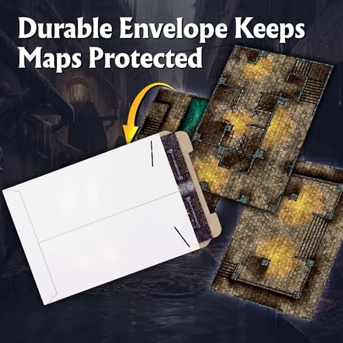 Arcknight The Dungeons Roleplaying Battlemaps; 16 Modular RPG Maps in 8 Double-Sided Pages, 1" Square Grid, Modular & Versatile Design for Tabletop Gaming - for Dungeons & Dragons & Pathfinder - style: Dungeons