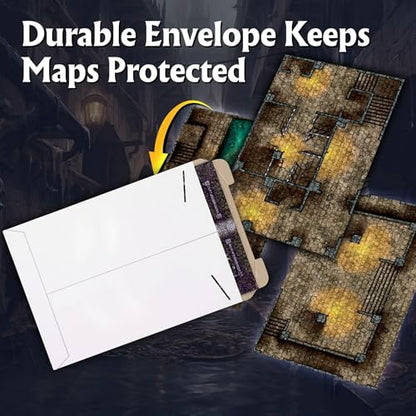Arcknight The Dungeons Roleplaying Battlemaps; 16 Modular RPG Maps in 8 Double-Sided Pages, 1" Square Grid, Modular & Versatile Design for Tabletop Gaming - for Dungeons & Dragons & Pathfinder - style: Dungeons